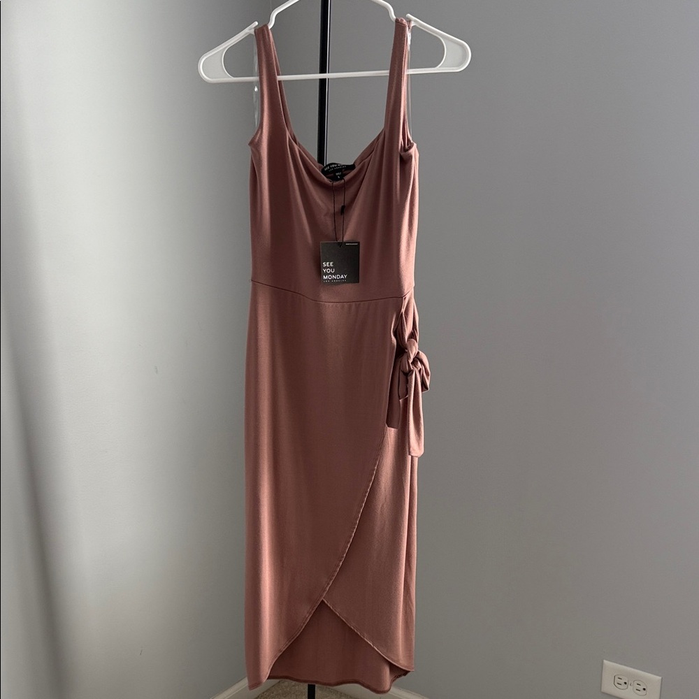 See You Monday Dusty Rose Midi Dress